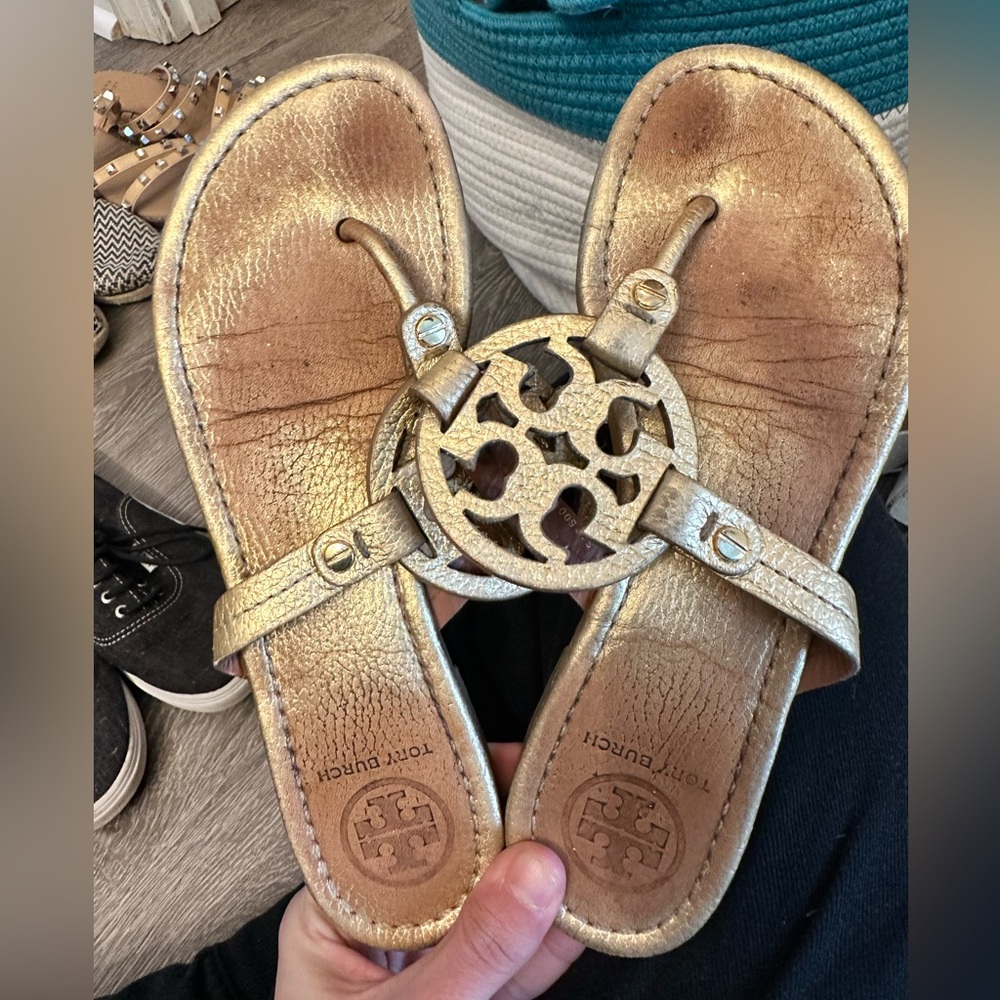 Well loved Tory Burch Miller sandals size 7